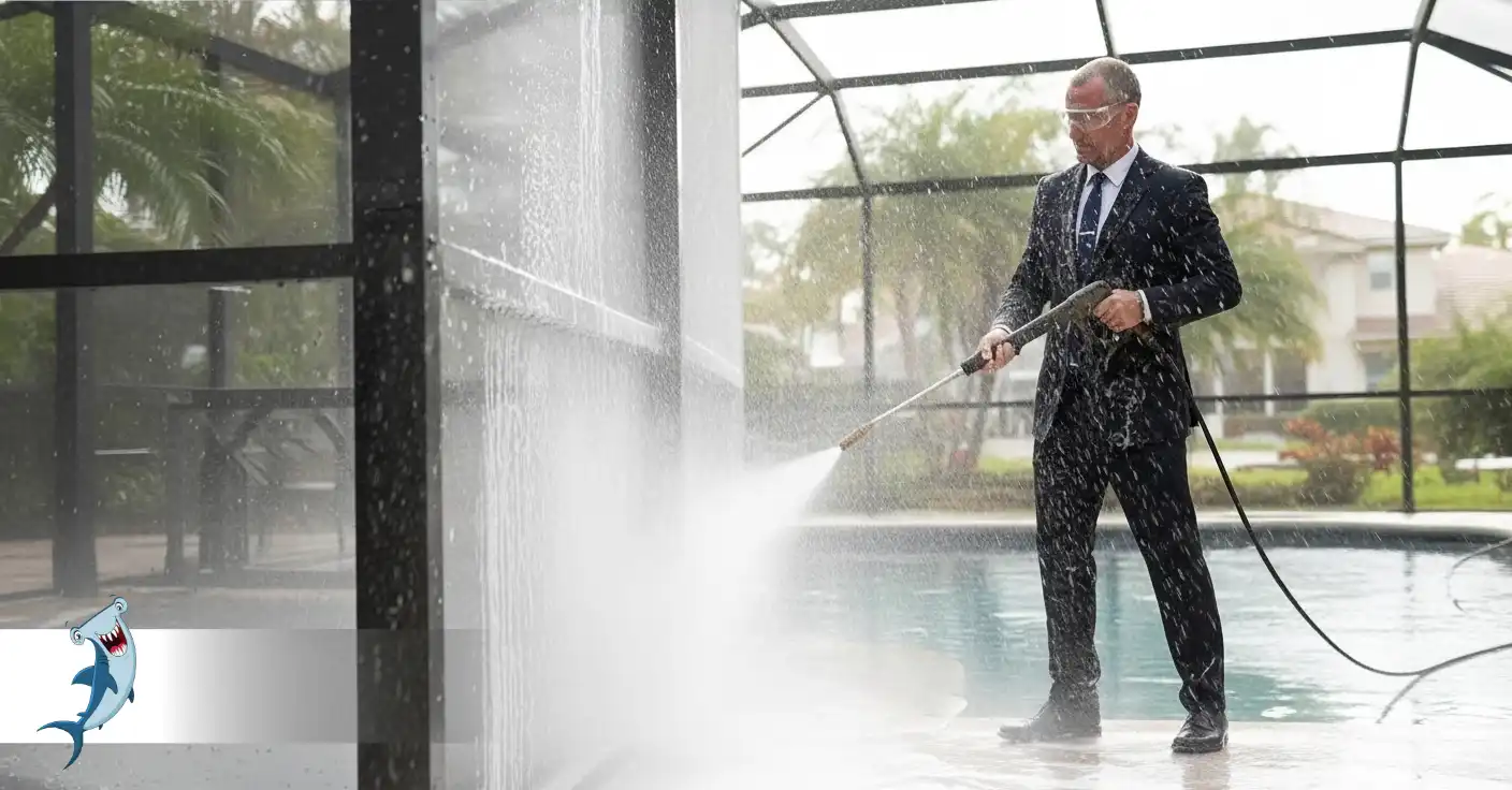 Pool Cage Pressure Wash