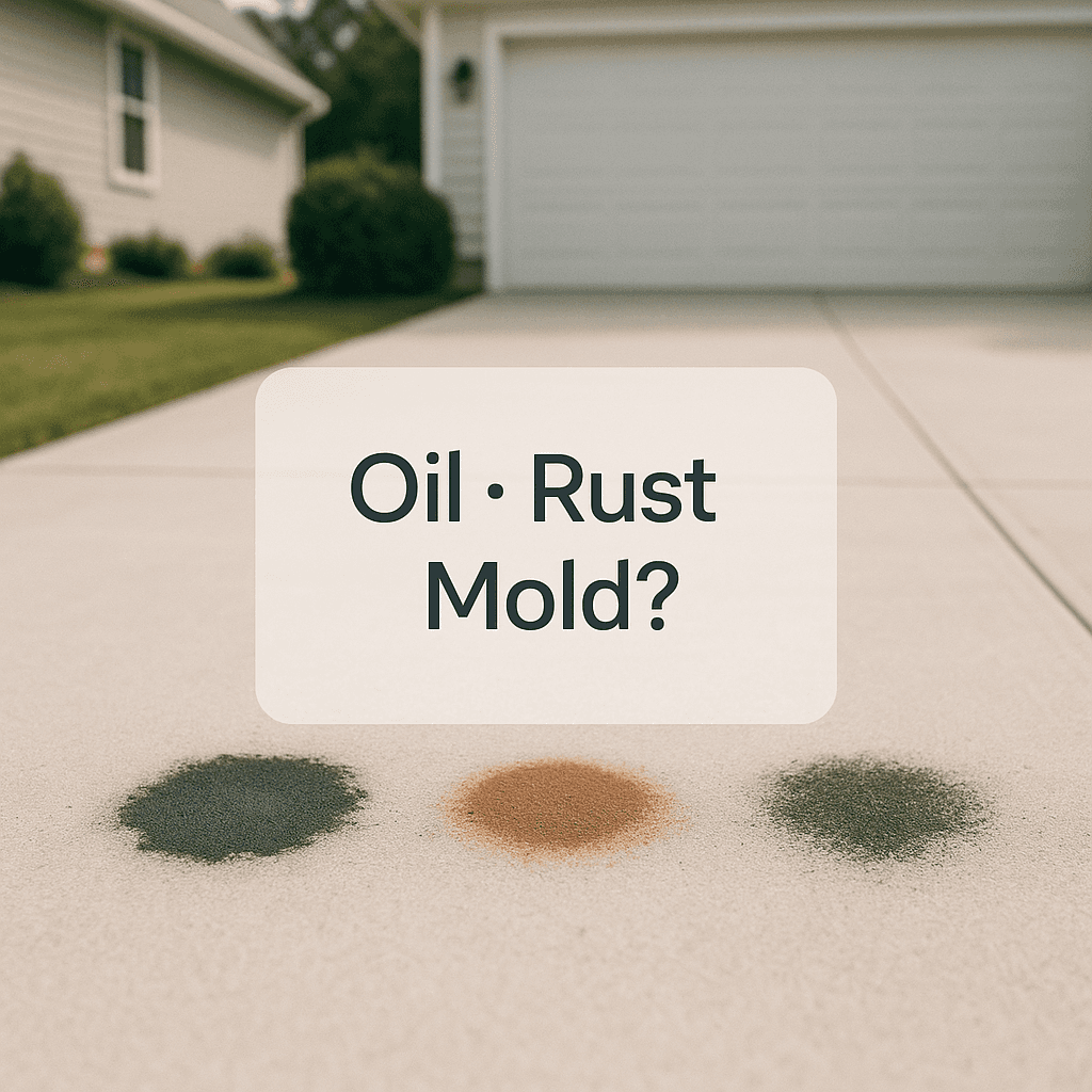 Driveway Black Spots: Oil, Rust, or Mold?