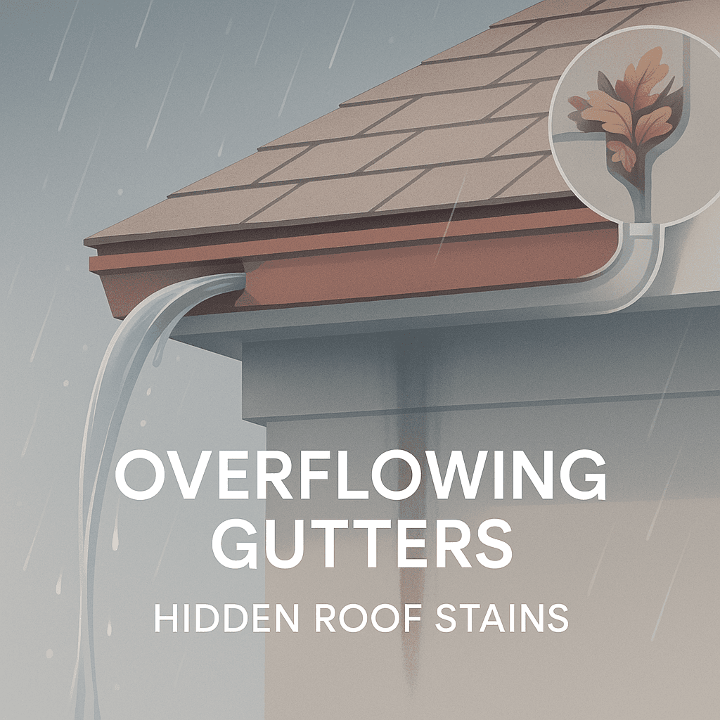 Gutters Overflowing? The Hidden Roof Stain Cause
