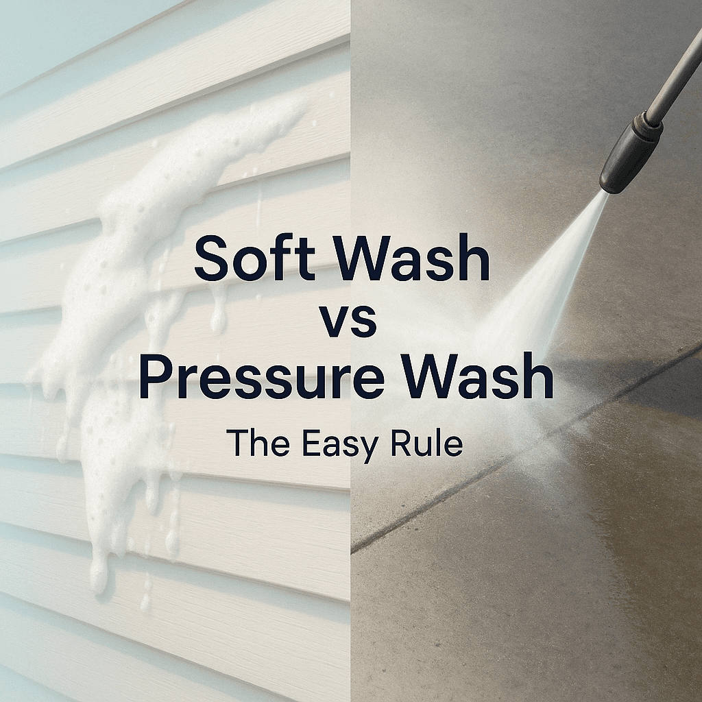 Soft Wash vs. Pressure Wash: The Easy Rule