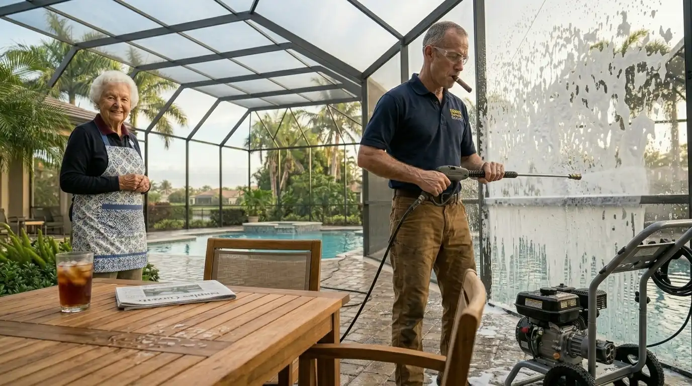 Pool Cage Cleaning — Pelican Bay Naples FL